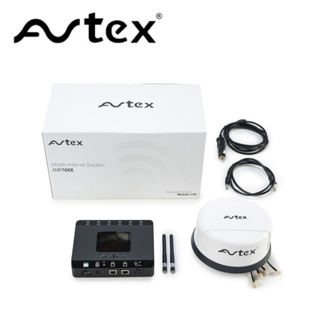 Avtex 4G CAT 6 mobile internet solution dual SIM router package in three colors, model AMR104X.