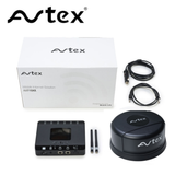 Avtex 4G CAT 6 mobile internet router package in black with dual SIM capability, model AMR104X.
