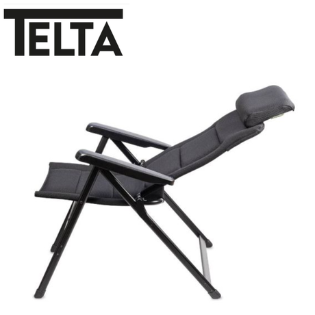 Telta Anholt reclining chair with plush upholstery and modern design, showing the comfortable backrest and armrests.