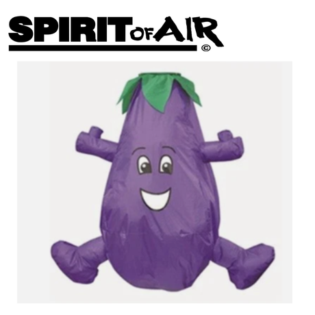 Colorful Spirit of Air fruit and vegetable windsock featuring an aubergine design, perfect for outdoor decoration and garden display.