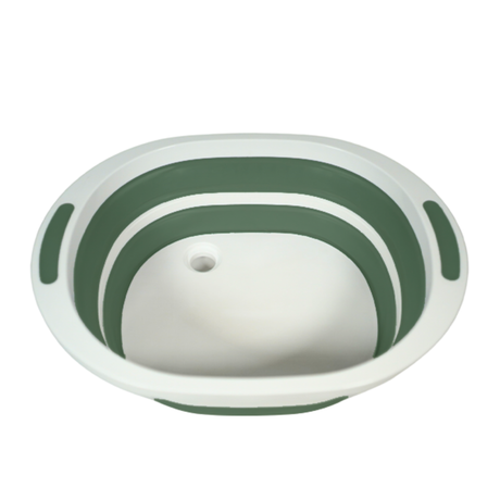Pack and Go Collapsible Sink with Cutting Board shown folded with the sink and cutting board visible in a compact, portable design.
