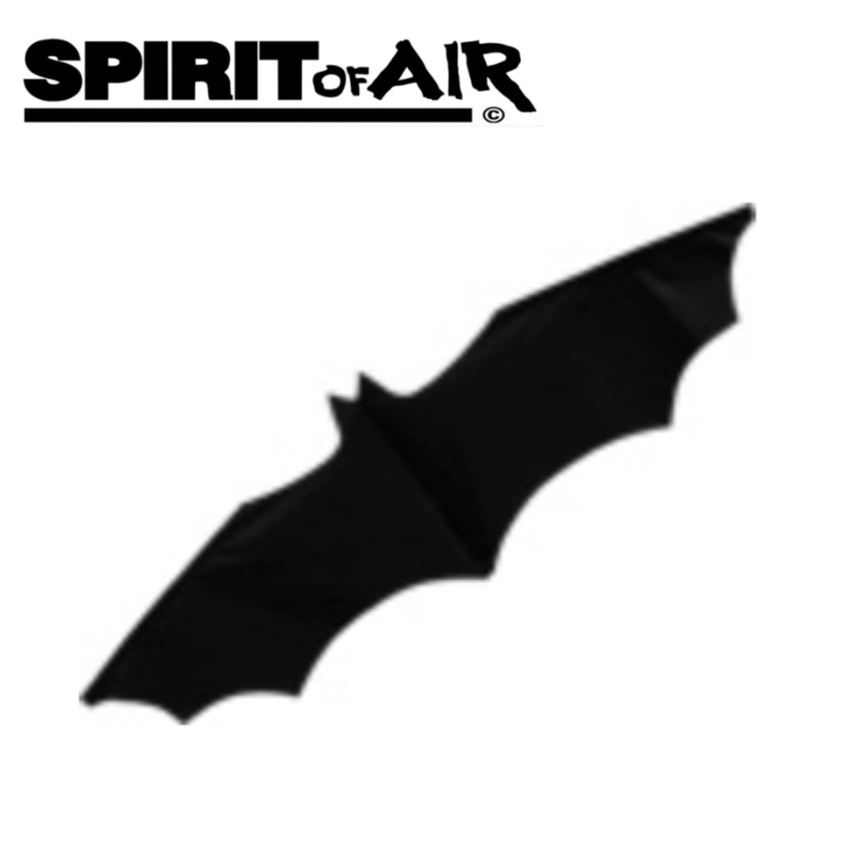 Mini Bat Kite by Spirit of Air featuring a black bat design, perfect for outdoor kite flying and outdoor fun.
