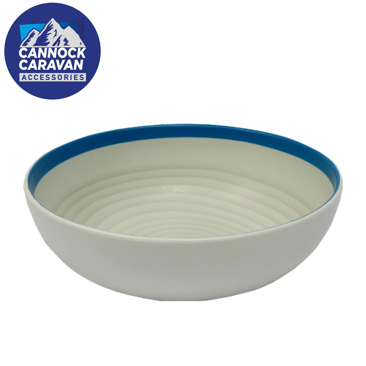 Nature Haven 16pcs dinner set in blue, featuring plates, bowls, and cups made from durable melamine.
