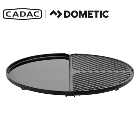 Cadac Dometic BBQ 2 Plancha 50 showing a compact outdoor grill with flat cooking surface and stainless steel finish.