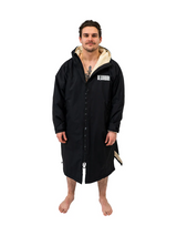 Black Beachbum changing robe for adults, featuring a comfortable design ideal for beach and outdoor use.