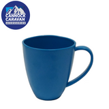 Nature Haven 16pcs dinner set in blue, featuring bowls, plates, and cups made from durable melamine material.