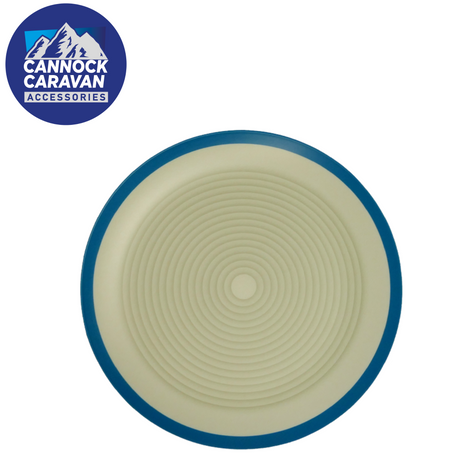 Nature Haven 16pcs dinner set in blue, featuring plates and bowls with a smooth melamine finish.