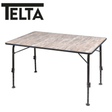 Large Telta Bornholm wooden table with sturdy legs, showcasing a spacious rectangular surface perfect for dining or gatherings.