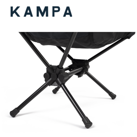 Kampa folding button chair with a sleek design, featuring a cushioned seat and metal frame for portable seating.