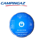 Campingaz C206 GLS gas cartridge, compact canister with a metal body, ideal for camping and outdoor cooking.