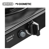 Cadac Dometic 2 Cook 2 Classic Stove with dual burners and compact design for outdoor cooking.