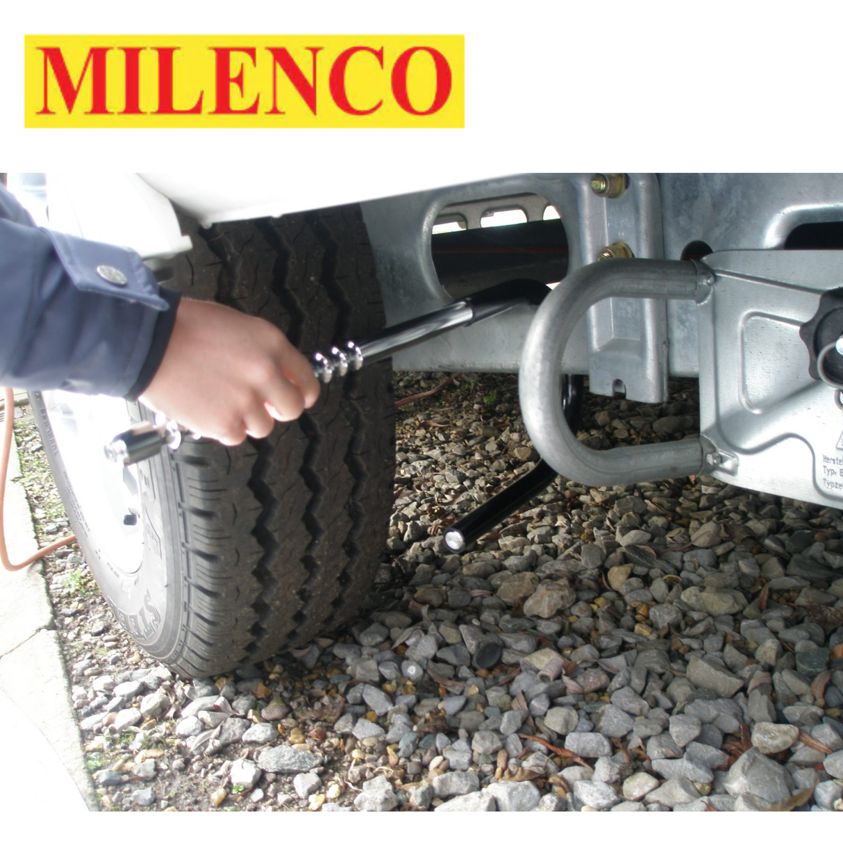 Milenco Compact C WheelClamp designed for alloy and steel wheels, showcasing its durable clamp mechanism.