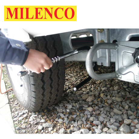 Milenco Compact C WheelClamp designed for alloy and steel wheels, showcasing its durable clamp mechanism.