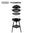 Cadac Dometic Carri Chef 50 BBQ with paella pan and QR, showcasing a versatile outdoor cooking setup.