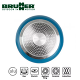 Brunner Carezza 7+1 magnetic aluminum saucepan set with 20cm saucepans and lids, designed for versatile cooking.