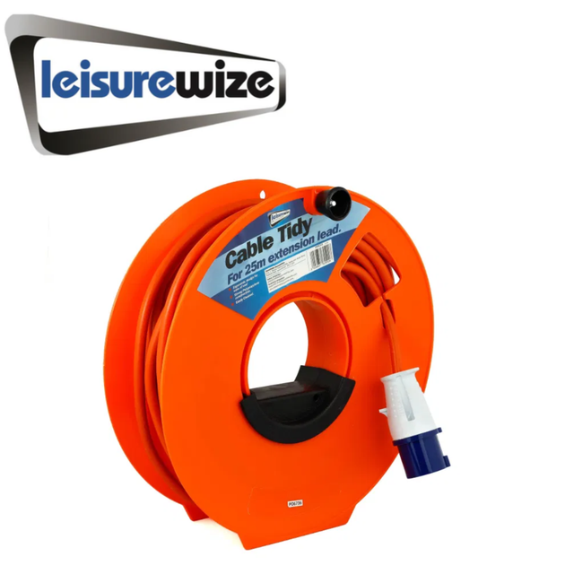 Leisurewize 25m cable tidy reel for organizing and storing long electrical cables neatly and securely.