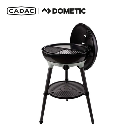Cadac Dometic Carri Chef 50 BBQ with paella pan, showcasing a versatile outdoor cooking setup.