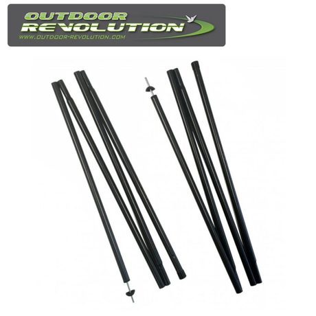 Outdoor Revolution canopy poles, 202cm, shown standing upright with a sturdy design for outdoor use.