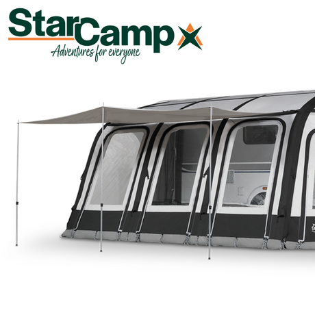 Dorema StarCamp Magnum AirForce 390 awning sun canopy with a spacious design for outdoor shade and protection.