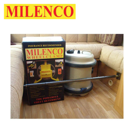 Milenco cargo bars in a car, adjustable lengths of 20"-36" and 35"-66" for secure cargo transport.