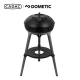 Cadac Dometic Carri Chef 40 BBQ with dome lid, showcasing portable gas grill design and cooking surface.