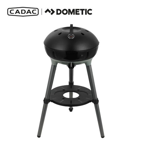 Cadac Dometic Carri Chef 40 BBQ with chef pan, showcasing the grill and cooking surface in outdoor setting.