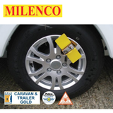 Milenco Compact C WheelClamp for alloy and steel wheels, showcasing robust design and secure fit for vehicle protection.
