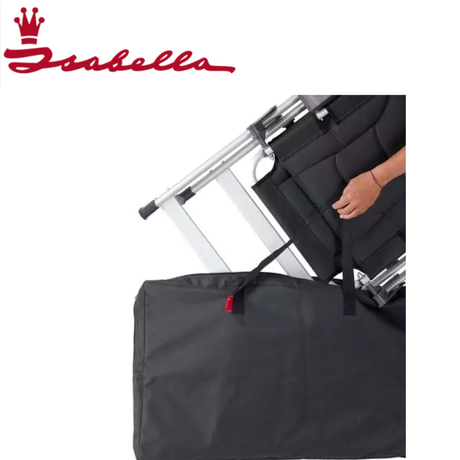 Isabella chair bag holding two chairs, made of durable fabric with handles for easy carrying and storage.