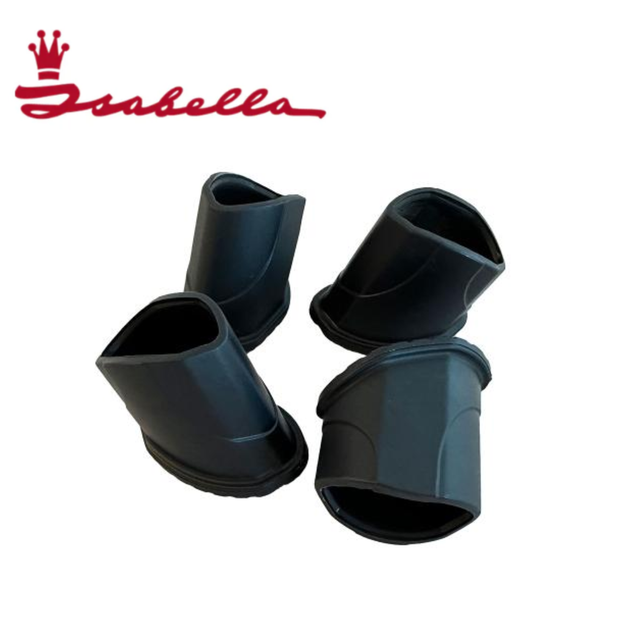 Set of four Isabella replacement chair feet, durable plastic furniture feet for easy chair leg replacement and protection.