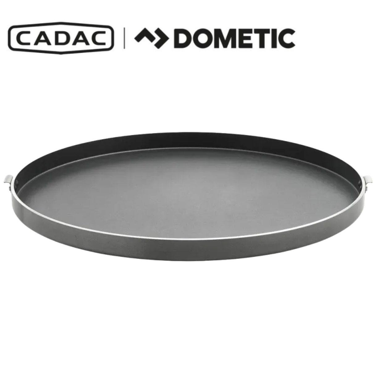 Cadac Dometic Chef Pan 50 with non-stick surface and stainless steel handles, suitable for outdoor cooking and grilling.