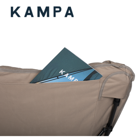 Kampa Chill Chair with foldable design and padded armrests, perfect for outdoor relaxation and portable comfort.