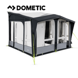 Dometic Club Air Pro 330 air awning set up, showcasing spacious design and durable fabric in a camping environment.