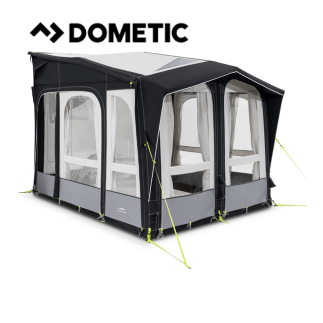Dometic Club Air Pro 260 Air Awning set up, showcasing its spacious design and durable fabric in a sunny outdoor setting.