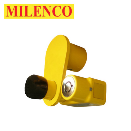 Milenco Corner Steady Locks Twin Pack showing two sturdy locks designed for stabilizing caravans or trailers.
