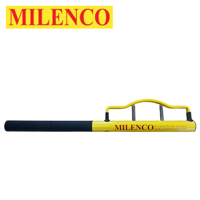 Milenco Commercial High Security Steering Wheel Lock with sturdy metal construction and bright yellow color for visibility.