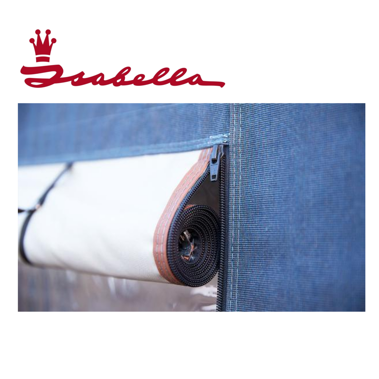 Isabella Commodore Coast All Season Awning with Mega Frame, showcasing sturdy design and spacious coverage for outdoor use.