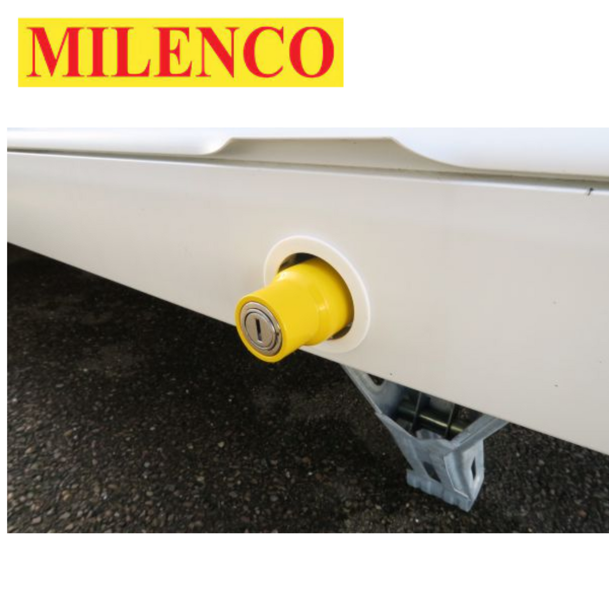 Milenco Leg Nut Lock Twin Pack featuring two corner steady locks for enhanced stability and security in outdoor settings.