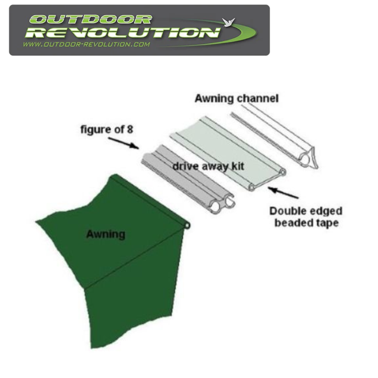 Outdoor Revolution 2.2m twin driveaway kit with 6mm to 4mm/6mm connectors, showcasing its durable design and versatile setup.