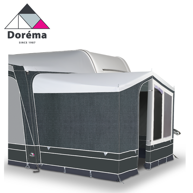 Dorema Annex Deluxe XL, spacious 250 x 150cm tent annex in a natural setting, showcasing its durable design and features.