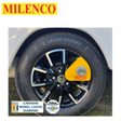 Milenco Alpha Gold Wheel Lock with a robust design, featuring a diamond pattern for enhanced security.
