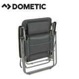 Dometic Serene Firenze recliner chair with plush cushioning and wooden armrests, designed for comfortable lounging.