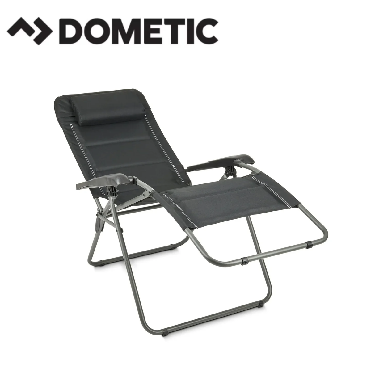Dometic Serene Firenze Reclining Chair with padded armrests and cushioned seat, designed for comfort and relaxation.