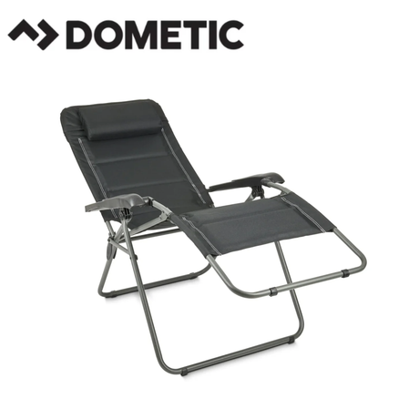 Dometic Serene Firenze Reclining Chair with padded armrests and cushioned seat, designed for comfort and relaxation.