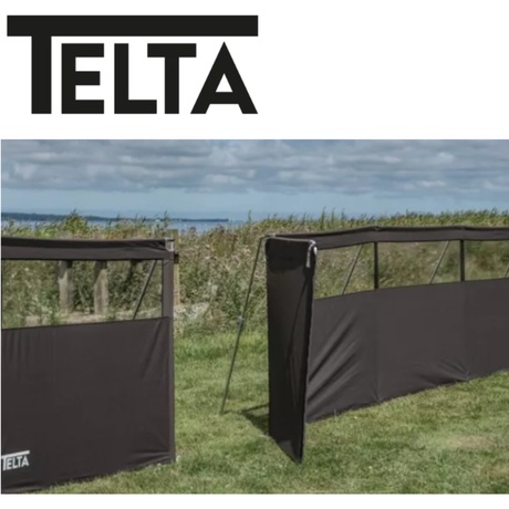 Telta Teltex windbreak door panel with clear protective design, suitable for outdoor use and weather protection.