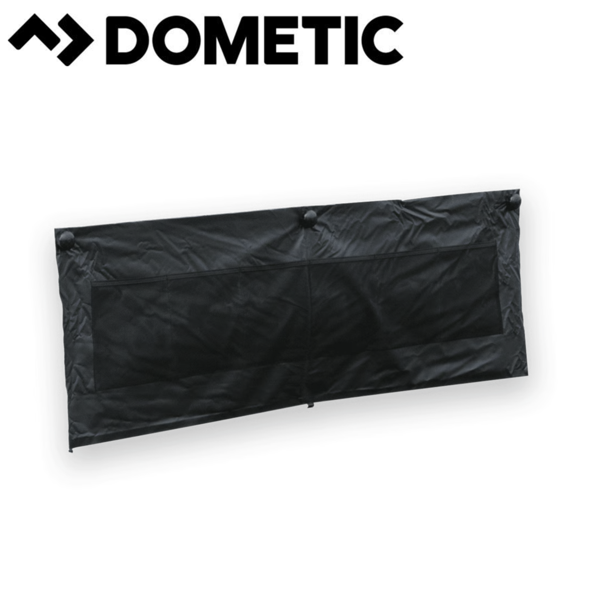 Dometic double wheel arch cover in black, designed for vehicle protection and a sleek appearance.