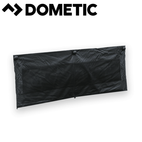 Dometic double wheel arch cover in black, designed for vehicle protection and a sleek appearance.