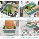 Pack and Go Collapsible Sink with drain, foldable design for easy storage and travel use.