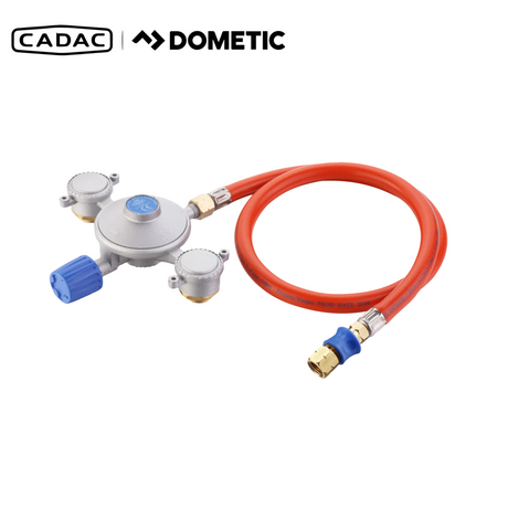 Cadac Dual Power Pak QR portable gas cylinder with dual fuel capability for outdoor cooking and camping use.