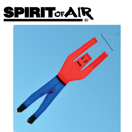 Red Spirit of Air Cloud Dude windsock showing a playful cloud character with outstretched arms and bright colors.