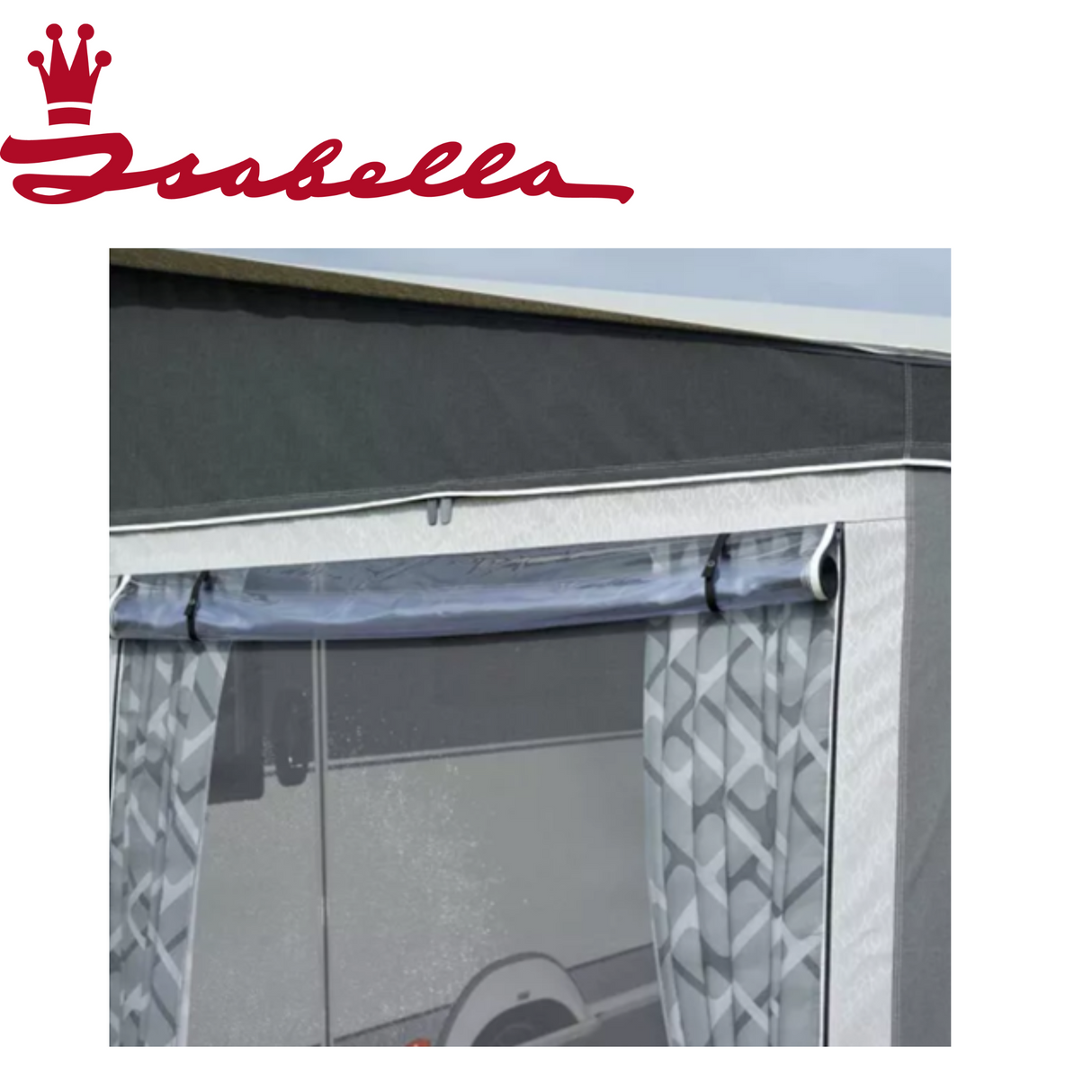 Isabella Magnum 340 Etna porch awning featuring a durable Carbon X frame in a sleek design.